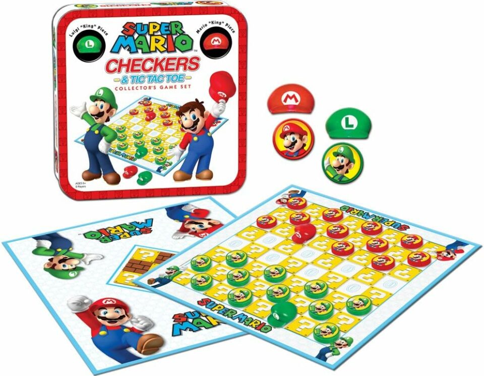 Super Mario checkers and tic tac toe
