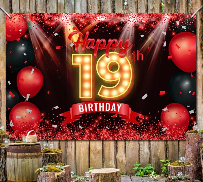 Happy 19th Birthday Banner