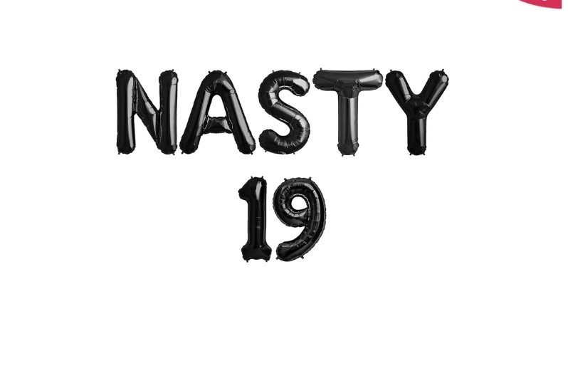 Nasty 19 Balloon Banner
