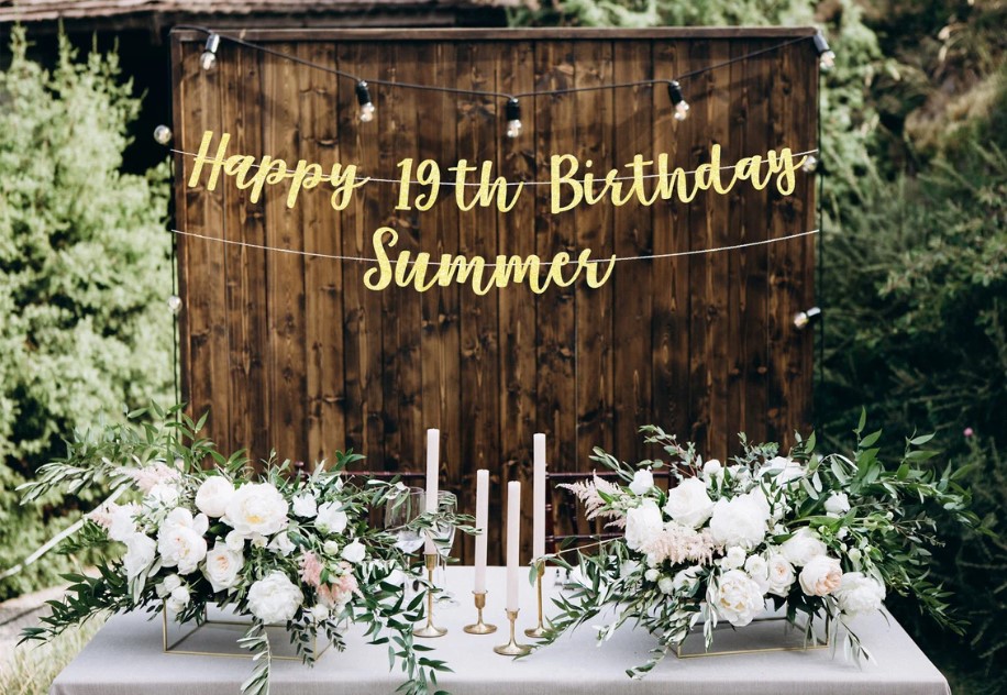 Happy 19th Birthday Banner Personalized