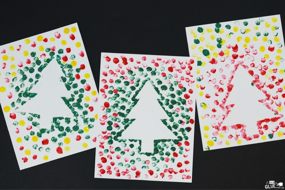 Fingerprints Christmas tree card