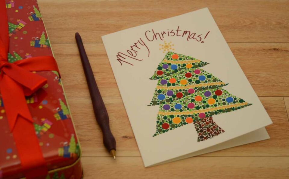 Christmas Card. Hand Drawn. Christmas Present Card. Handmade - Etsy