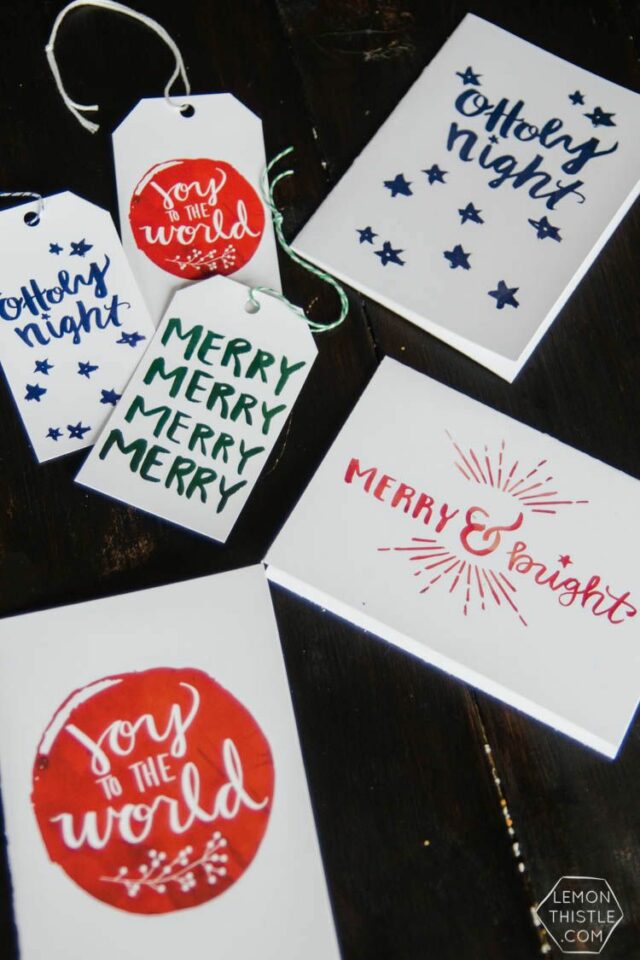 Hand-lettered holiday cards