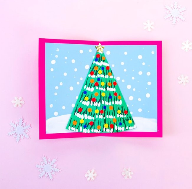 3D Christmas tree pop-up cards