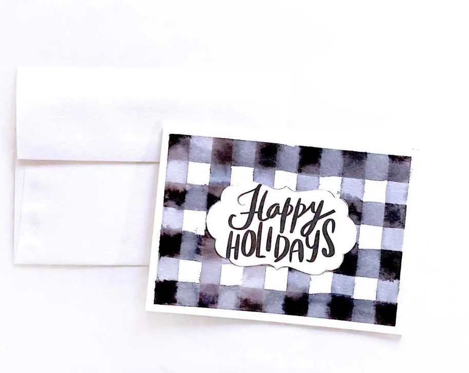 Plaid watercolor cards