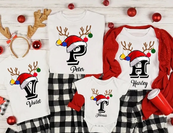 Monogram Family Christmas Shirts