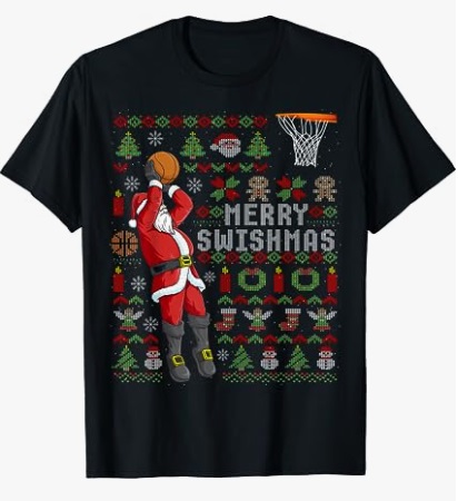 Ugly Christmas Basketball Christmas T-Shirt