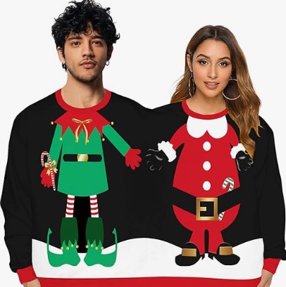 Santa & Elf Ugly Christmas Sweater 