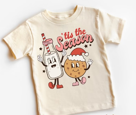 Cookies And Milk Christmas Kids Shirt