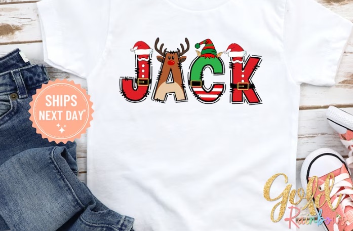 Personalized Christmas Name Shirt for Kids