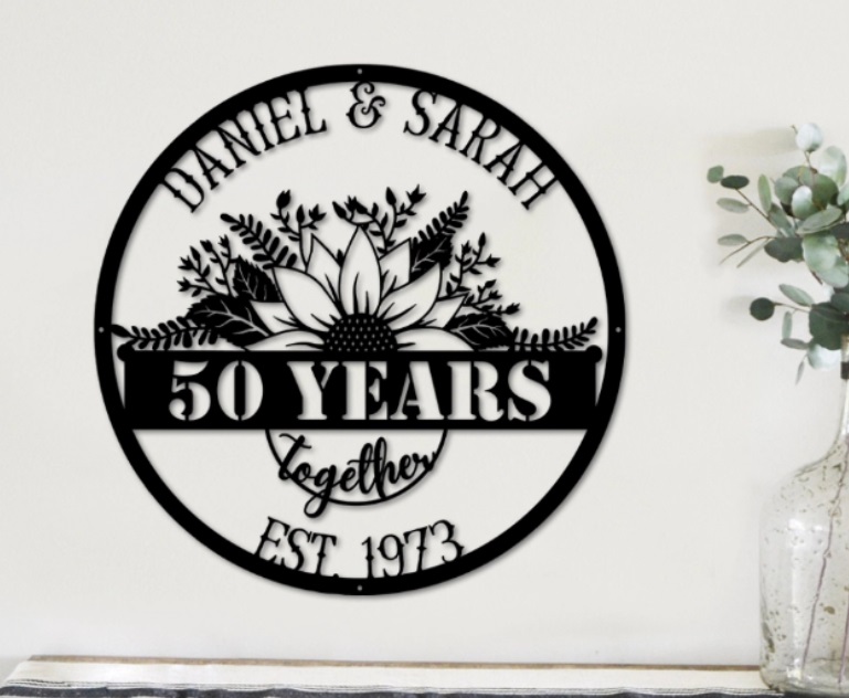 50 Years Together Est Metal Sign