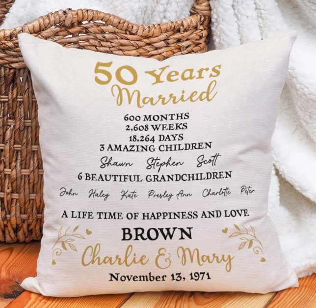 Custom 50 Years Married Pillow