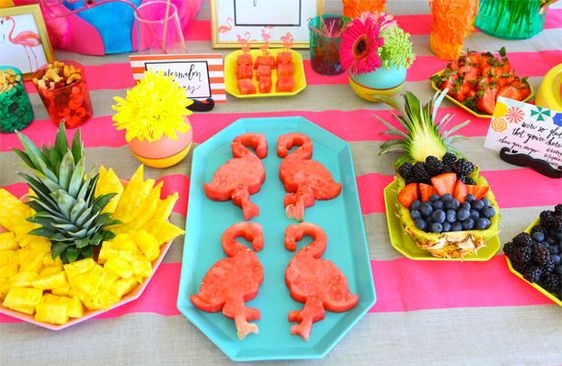 Fruits and Flamingoes