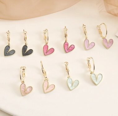 Mint Heart Earrings