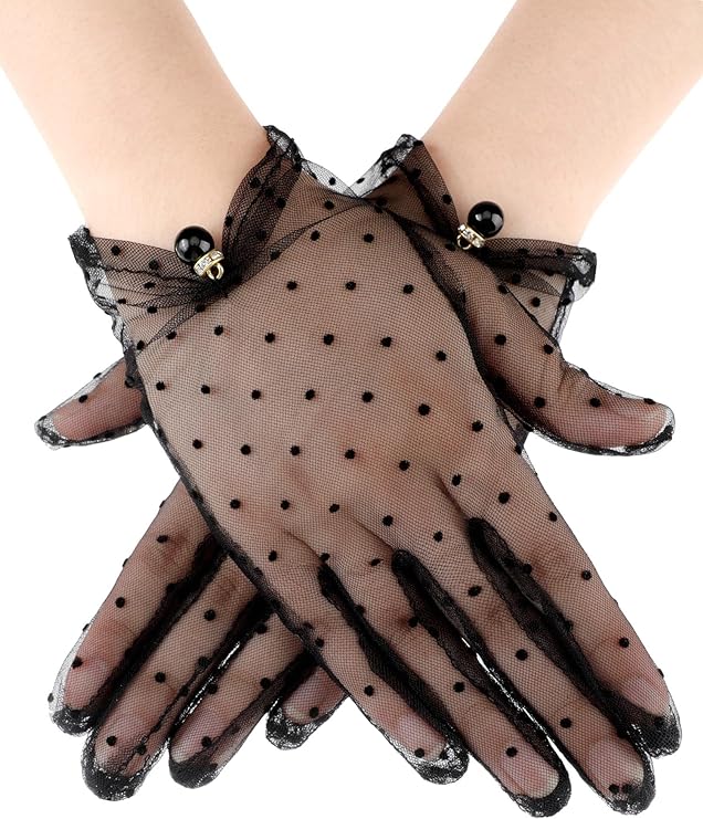Black lace gloves
