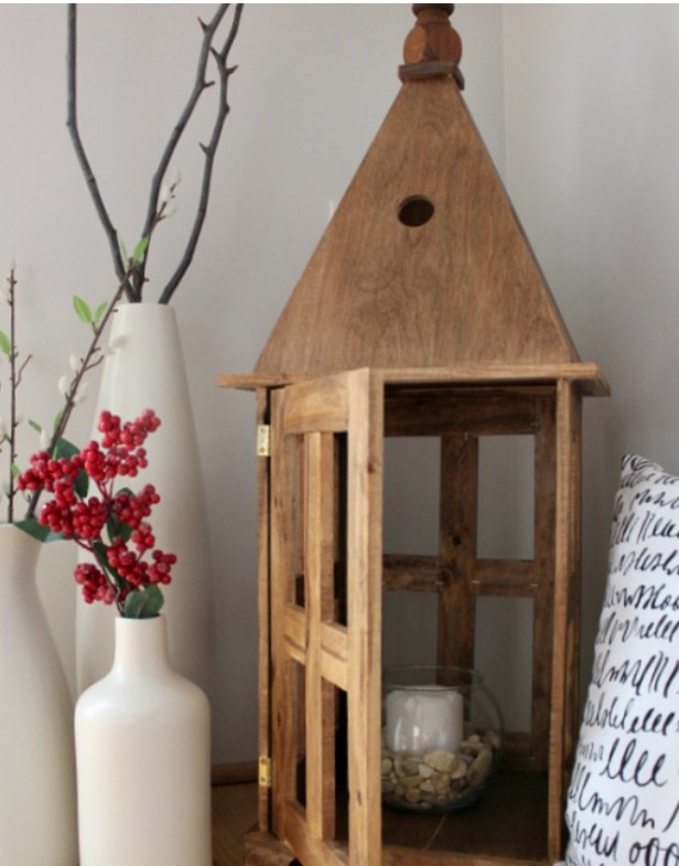 Wooden Candle Lantern 