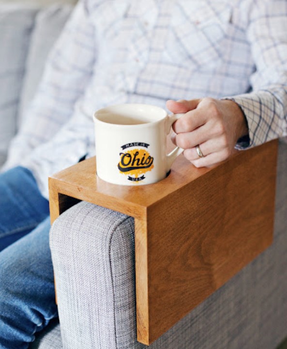 Wooden Cup Holder for Sofa