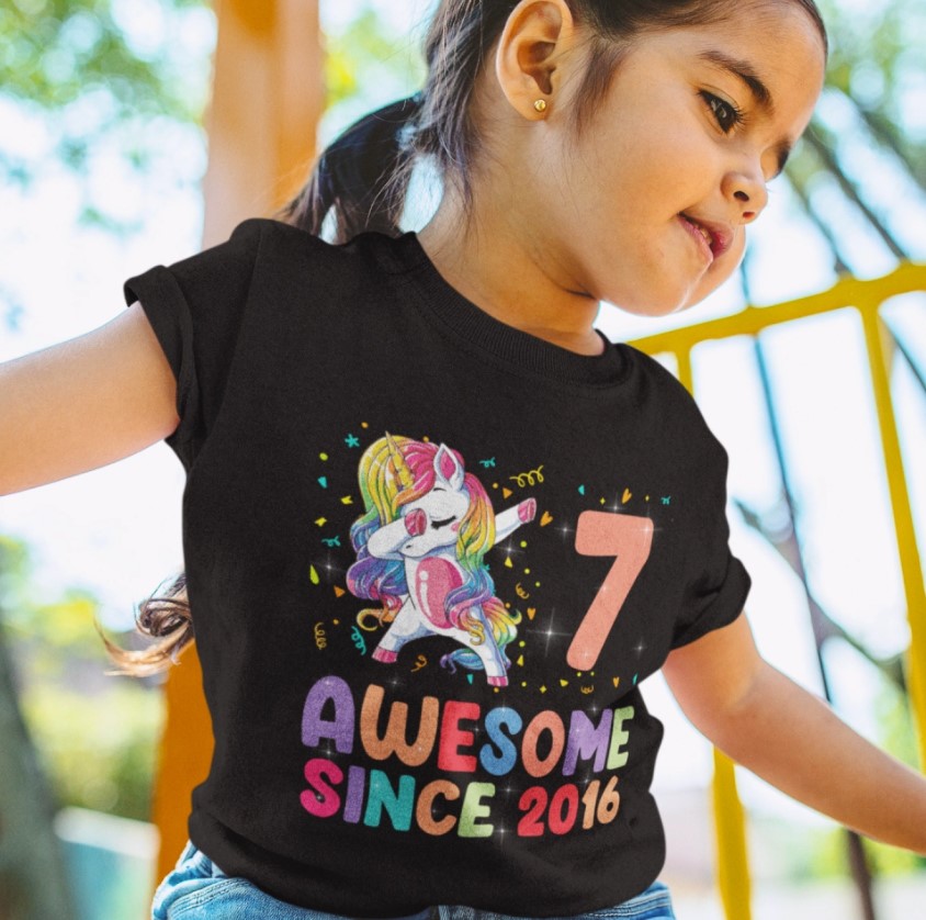 7th Birthday Shirt Girls Birthday Outfit 7 Year Old Girl 7th Birthday Gifts  Cute Birthday Girl Shirt 