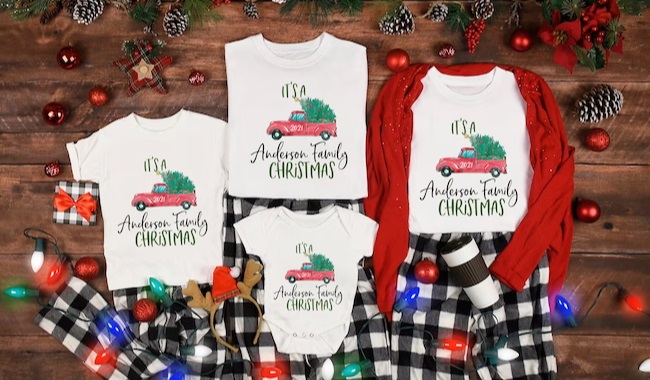 Vintage Truck Holiday T shirt