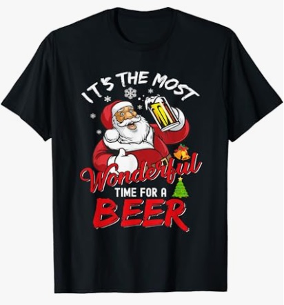 Santa Claus Drinking Beer T-Shirt