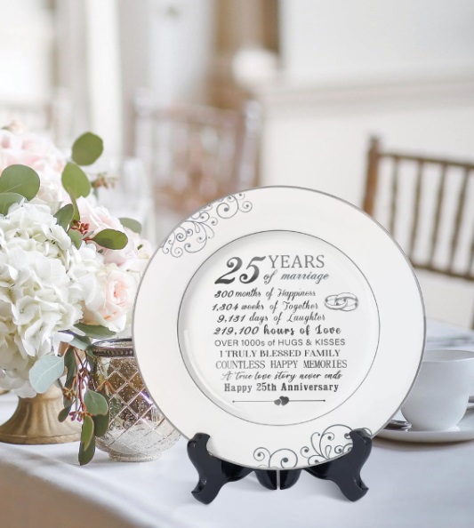 Platinum 25th Anniversary Plate