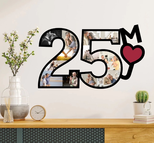 Costume 25 Years Loving Wooden Art Decor 