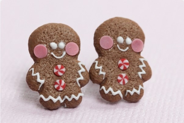 Clay Christmas Cookie Earrings