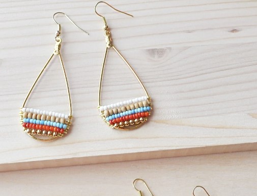 Beaded Hoop Earrings For Christmas 