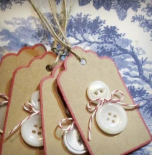 Button Snowman Gift Tag