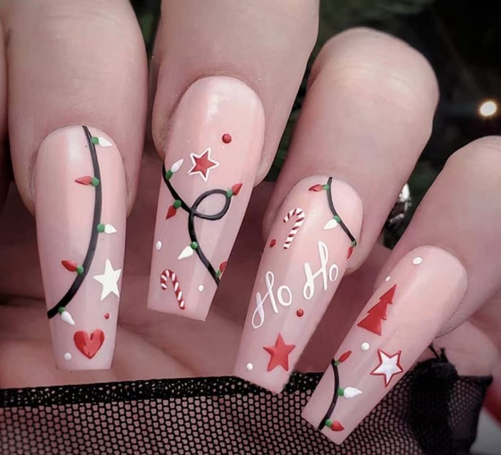 Christmas Lights on Nails