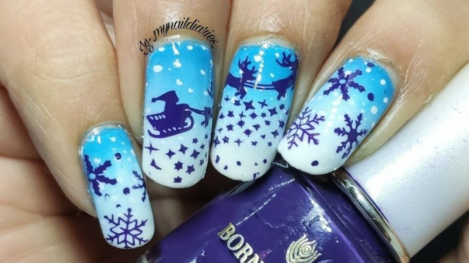 Santa's Sleigh Nail Design