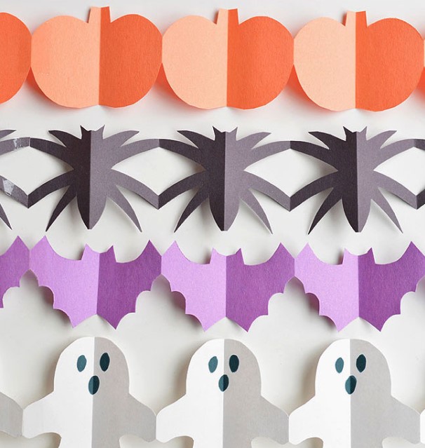 Halloween Paper Garland Cutouts