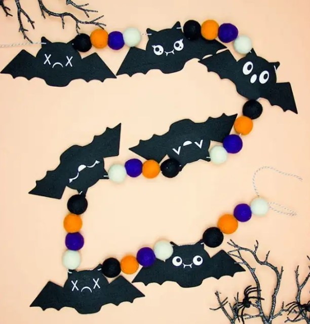 Cute and Happy Bats Garland