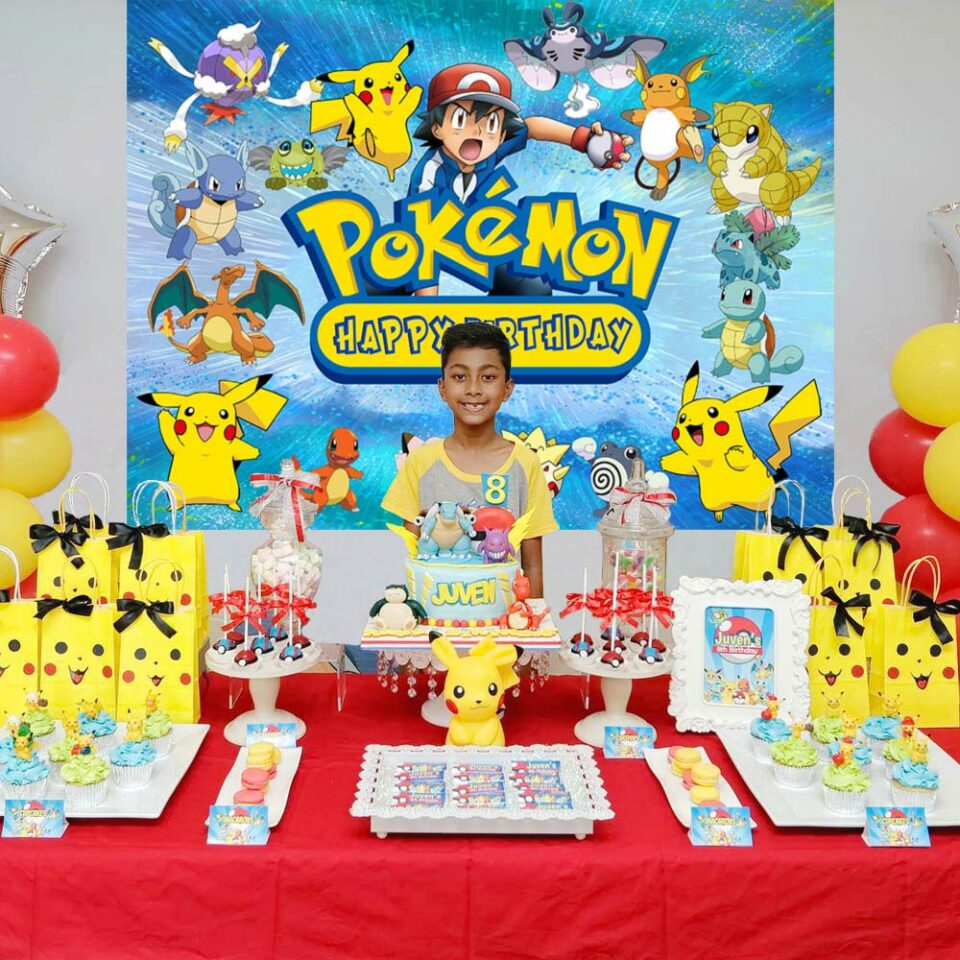 Pokemon Journeys Birthday Banner, Pokemon Backdrop, Pokemon Party Supplies,  Pokemon Birthday Party, Pokemon Birthday Decorations