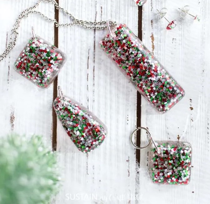 Resin Christmas Earrings