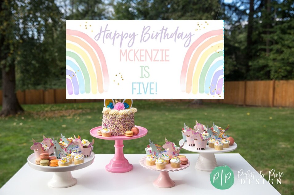 Rainbow Birthday Banners