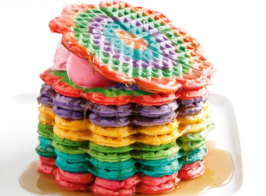 Rainbow Waffles