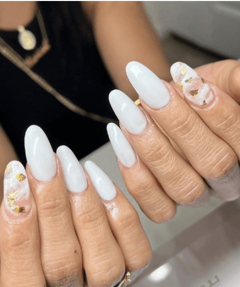 White Marble and Gold Flair