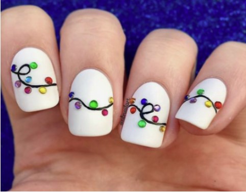 Christmas Lights Nails