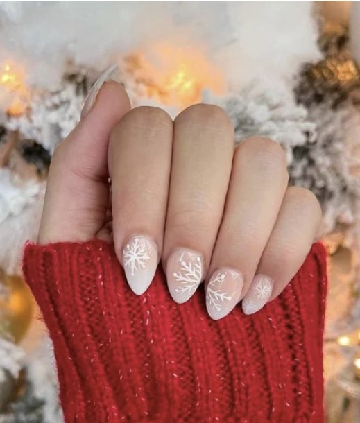 Set of 20 Handpainted Winter Wonderland Iridescent Glitter White Nails  CHOOSE YOUR SHAPE Press on Nails Fake Nails False Nails - Etsy