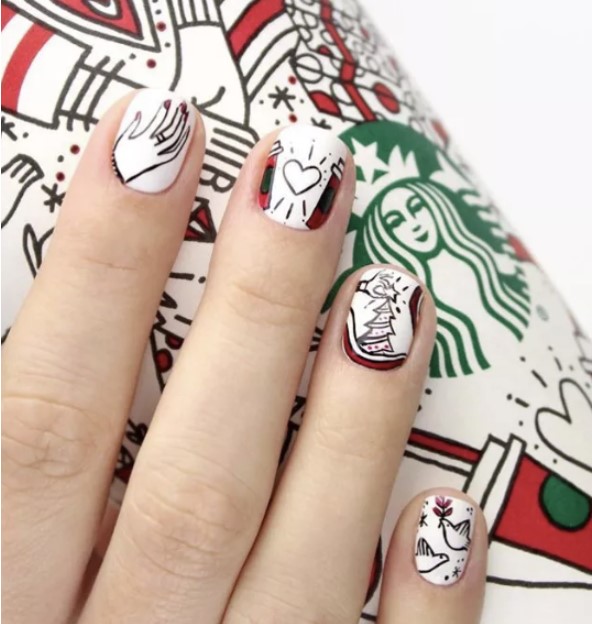 Starbucks-Inspired Nails