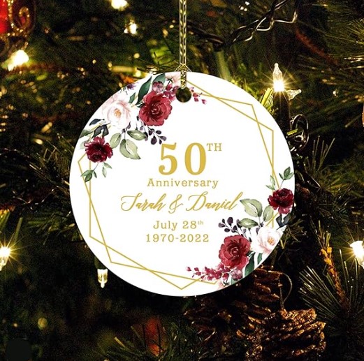 Custom 50th anniversary ornament