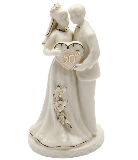 Porcelain 50th anniversary couple figurine