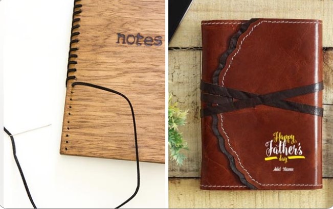 DIY Leather and Wood-covered Notebook