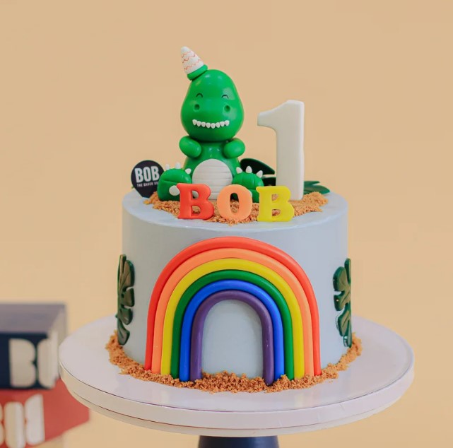 Dino Rainbow Cake