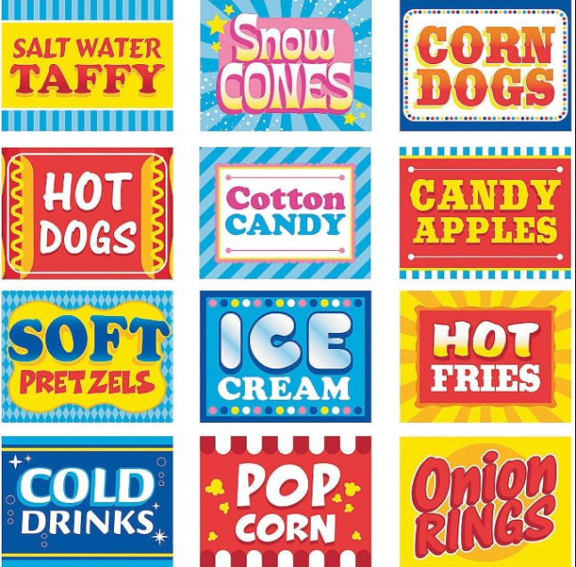 Carnival Food Signs Decor