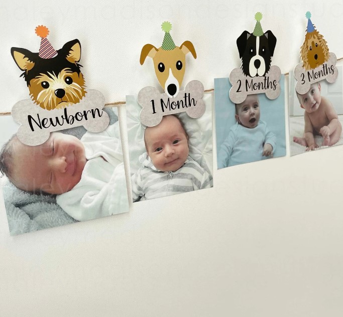 Puppy First Birthday Photo Banner