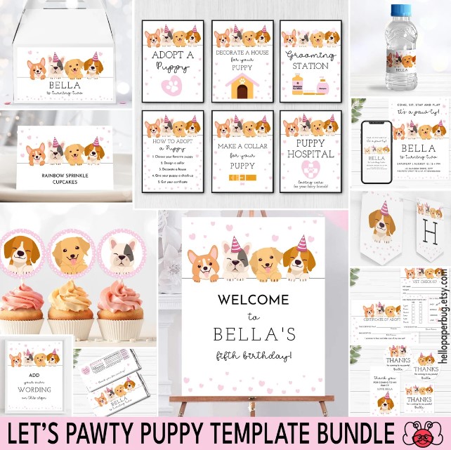 Printable Puppy Party Decor