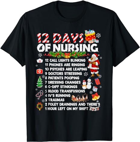 12 Days of Nursing Xmas Women T-Shirt