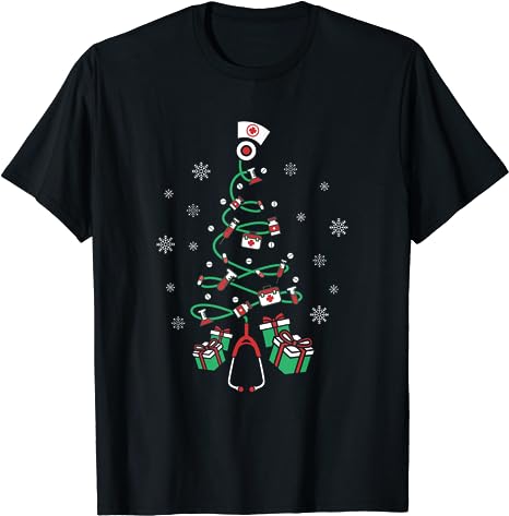 Nursing Christmas Tree Nurse T-Shirt